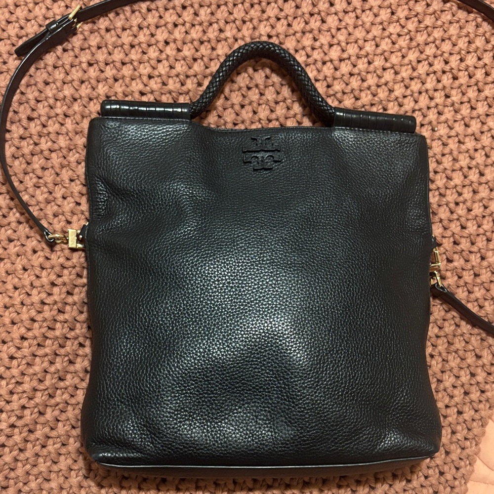 Tory Burch Taylor Convertible Foldover Crossbody - black
